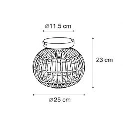 Rabatt 🎉 QAZQA Ländliche Deckenlampe schwarz 25 cm - Canna 🛒 -Deckenleuchten Verkaufs-Shop 5112 104271 3