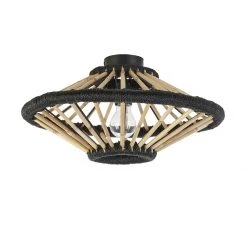 Blitzangebot 🌟 QAZQA Orientalische Deckenleuchte Bambus mit Schwarz 46 cm - Evalin 🌟 -Deckenleuchten Verkaufs-Shop 5165 105080 10