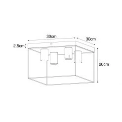 Bestes Angebot 🔔 QAZQA Minimalistische plafondlamp zwart 4-lichts vierkant - Kodi ❤️ -Deckenleuchten Verkaufs-Shop 5185 105603 3