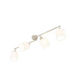 Top 10 🎁 QAZQA Deckenstrahler Stahl mit weißem Schirm 4-Licht verstellbar - Hetta 🧨