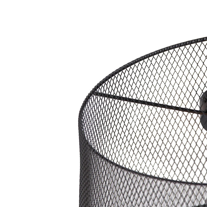 Bester Verkauf 😉 QAZQA Industrielle Deckenleuchte schwarz - Drum Mesh 🤩 3 Bester Verkauf 😉 QAZQA Industrielle Deckenleuchte schwarz - Drum Mesh 🤩 – Bild 3