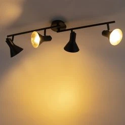 Billig 🎉 QAZQA Modernes Punktschwarz mit Gold 4-Licht - Magno 🧨 -Deckenleuchten Verkaufs-Shop 5213 99074 11