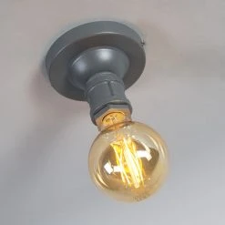 Budget 🌟 QAZQA Industrielle Deckenlampe dunkelgrau - Plumber 1 🛒 11 Budget 🌟 QAZQA Industrielle Deckenlampe dunkelgrau - Plumber 1 🛒 -Deckenleuchten Verkaufs-Shop 5229 93261 4