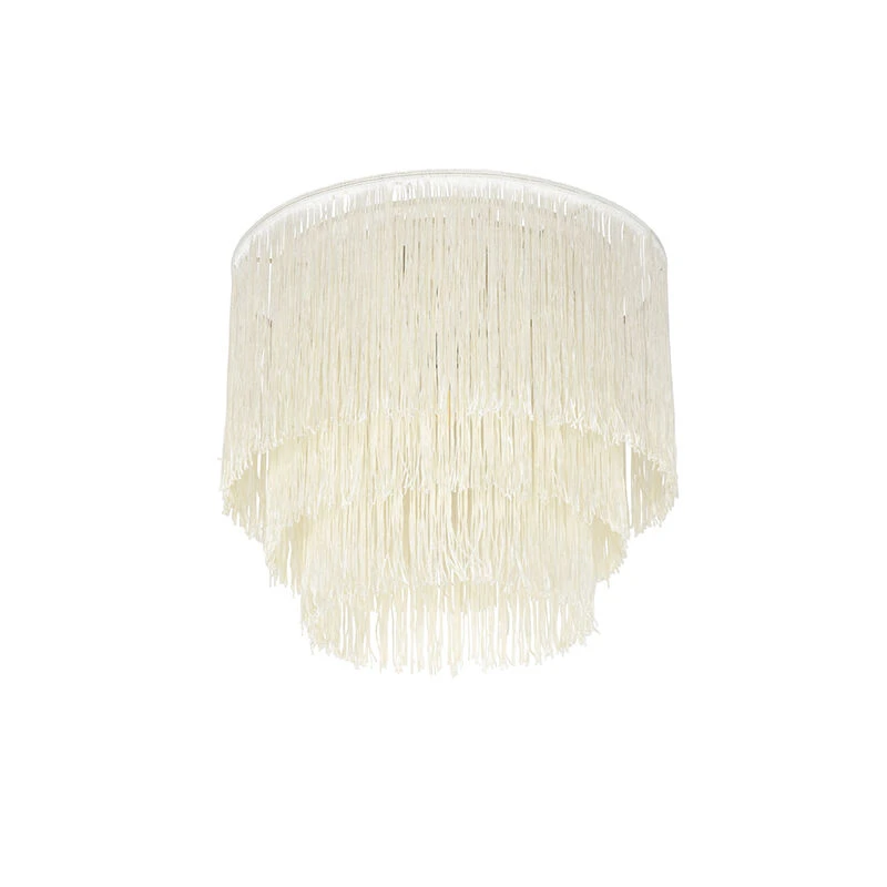 Brandneu 🌟 QAZQA Orientalische Deckenleuchte Gold cremefarbener Schirm mit Fransen - Franxa 😍 10 Brandneu 🌟 QAZQA Orientalische Deckenleuchte Gold cremefarbener Schirm mit Fransen - Franxa 😍 – Bild 10