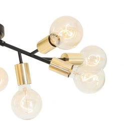 Blitzangebot ⌛ QAZQA Moderne Deckenlampe Schwarz mit Gold 12 Lichter - Juul 👏 -Deckenleuchten Verkaufs-Shop 5233 104776 2