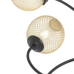 Top 10 ⌛ QAZQA Moderne Deckenleuchte schwarz mit goldenen 6-Lichtern - Athens Wire 🧨 -Deckenleuchten Verkaufs-Shop 5236 103146 3