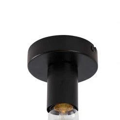 Schlussverkauf 👏 QAZQA Design Deckenleuchte schwarz mit G125 Rauchglas - Facile 🔥 -Deckenleuchten Verkaufs-Shop 5239 103600 3