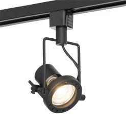 Bestpreis 😀 QAZQA Schienensystem mit 5 Spots 1-phasig schwarz - Sulux 🔥 -Deckenleuchten Verkaufs-Shop 5250 104855 2