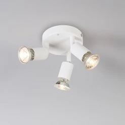 Auslauf 🛒 QAZQA Moderner Deckenstrahler weiß rund - Jeany 3 ✔️ -Deckenleuchten Verkaufs-Shop 5250 93278 2