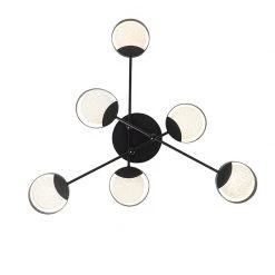 Aktion 🤩 QAZQA Deckenleuchte schwarz inkl. LED 3-Stufen dimmbar 6 Lichter - Patrick 🤩 -Deckenleuchten Verkaufs-Shop 5276 104516 9