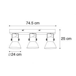 Rabatt 💯 Paul Neuhaus Industrielle Deckenleuchte Stahl 3-flammig - Samia 👏 -Deckenleuchten Verkaufs-Shop 5282 103772 3