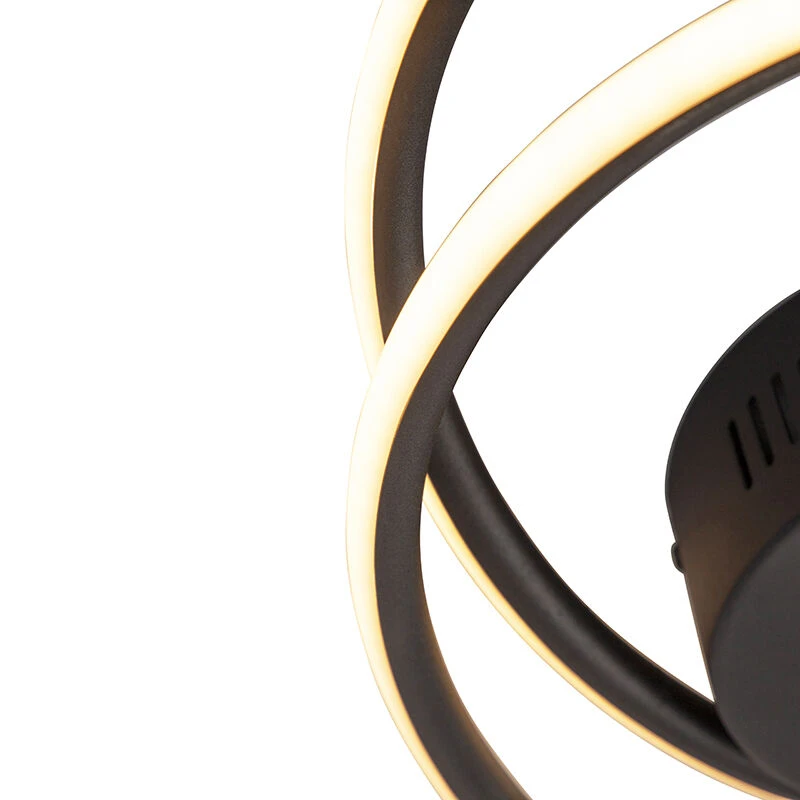 Brandneu ❤️ QAZQA Design Deckenleuchte schwarz inkl. LED 3-stufig dimmbar - Rowan 🔔 1 Brandneu ❤️ QAZQA Design Deckenleuchte schwarz inkl. LED 3-stufig dimmbar - Rowan 🔔