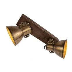 Am billigsten 🔥 QAZQA Deckenleuchte Bronze 2-Lichter mit Holz - Mangos 🌟 -Deckenleuchten Verkaufs-Shop 5309 102353 5