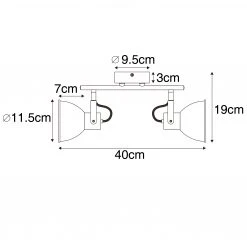 Rabatt ✨ QAZQA Industrie-Spot schwarz mit Holz neigbar 2-flammig - Tommy ✔️ -Deckenleuchten Verkaufs-Shop 5314 105644 3