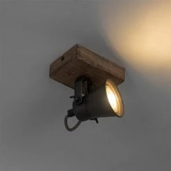 Bestes Angebot ✔️ QAZQA Ländlicher Fleck schwarz mit Holz - Jelle 🧨 -Deckenleuchten Verkaufs-Shop 5316 103992 13