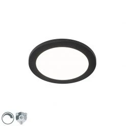 Coupon 🎁 QAZQA Deckenleuchte schwarz 22,5 cm inkl. LED 3-stufig dimmbar IP44 - Steve 🌟