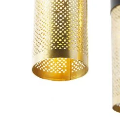 Billig 👍 QAZQA Industrielle Deckenlampe schwarz mit goldenem rundem 3-Licht - Raspi ✨ 16 Billig 👍 QAZQA Industrielle Deckenlampe schwarz mit goldenem rundem 3-Licht - Raspi ✨ -Deckenleuchten Verkaufs-Shop 5389 104452 4