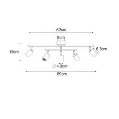Brandneu ⭐ QAZQA Moderne spot wit 5-lichts - Facil 🧨 -Deckenleuchten Verkaufs-Shop 5389 105784 3