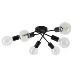 Brandneu 👏 QAZQA Design Deckenleuchte schwarz 6-Licht - Sputnik ✔️ -Deckenleuchten Verkaufs-Shop 5393 102454 20