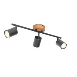 Beste Bewertungen von 🎉 QAZQA Industriële spot zwart met hout kantelbaar 3-lichts - Jeana 💯