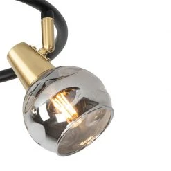 Budget 👏 QAZQA Deckenleuchte schwarz 44,5 cm mit Rauchglas 3-flammig - Vidro 🤩 14 Budget 👏 QAZQA Deckenleuchte schwarz 44,5 cm mit Rauchglas 3-flammig - Vidro 🤩 -Deckenleuchten Verkaufs-Shop 5395 102485 2