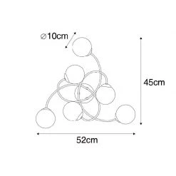 Angebote 😉 QAZQA Moderne Deckenleuchte schwarz mit Opalglas 6-flammig - Athens 🌟 -Deckenleuchten Verkaufs-Shop 5405 105244 3