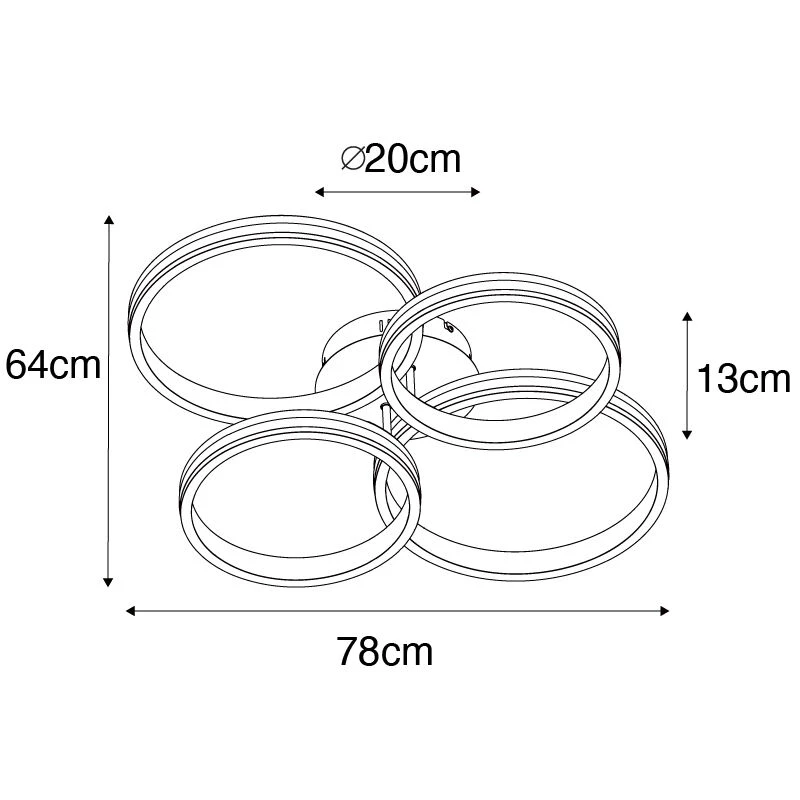 Billig 🎉 QAZQA Deckenleuchte Messing inkl. LED 3-stufig dimmbar 4-flammig - Navara 🤩 5 Billig 🎉 QAZQA Deckenleuchte Messing inkl. LED 3-stufig dimmbar 4-flammig - Navara 🤩 – Bild 5