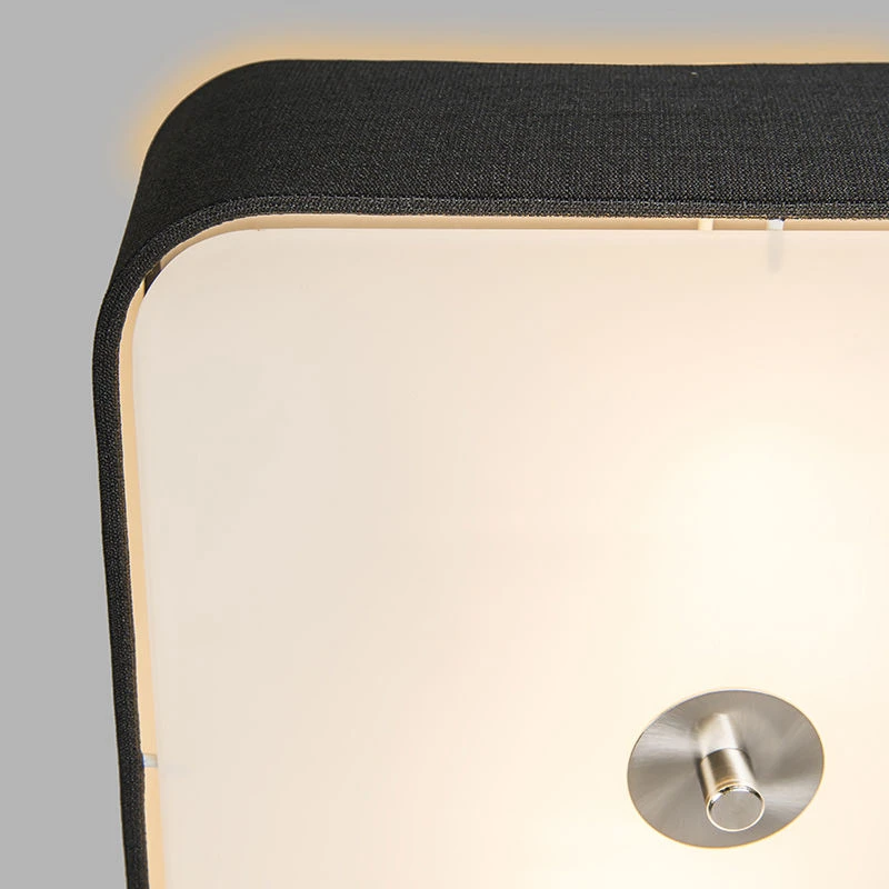 Rabatt 👏 QAZQA Deckenleuchte quadratisch schwarz 30 cm - Drum deluxe Jute ✔️ 7 Rabatt 👏 QAZQA Deckenleuchte quadratisch schwarz 30 cm - Drum deluxe Jute ✔️ – Bild 7