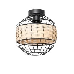 Auslauf 💯 QAZQA Oosterse plafondlamp zwart met rotan 25 cm - Emir 🧨 -Deckenleuchten Verkaufs-Shop 5417 105622 10