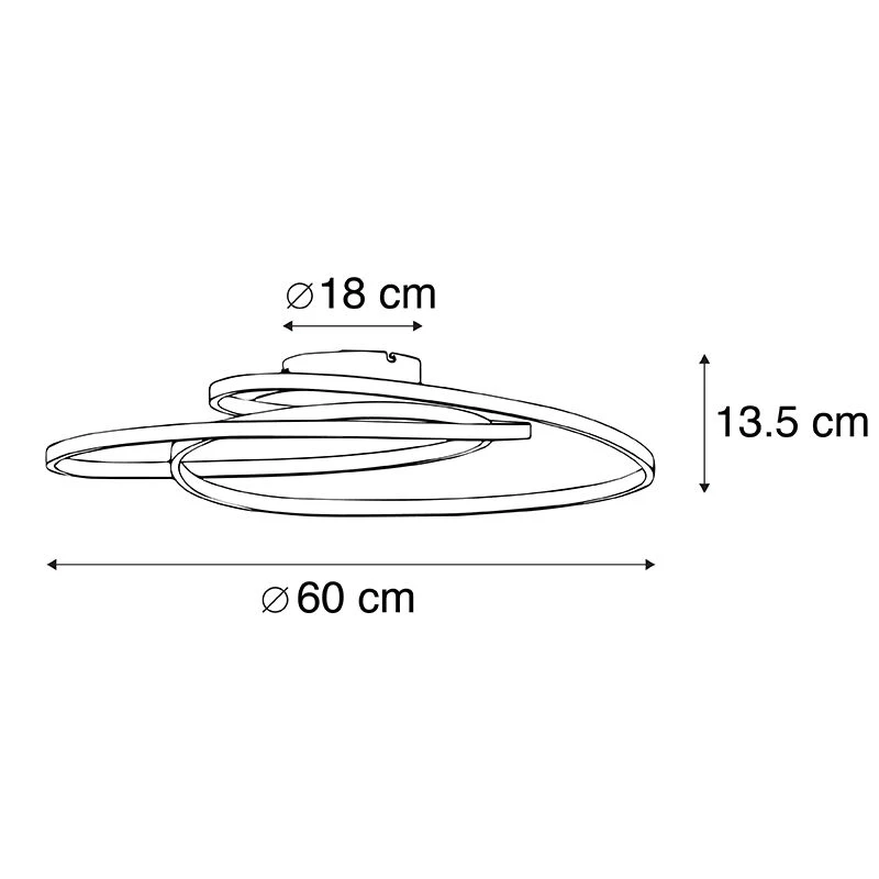 Großhandel ❤️ Trio Leuchten Deckenleuchte schwarz 60 cm inkl. LED 3-stufig dimmbar - Rowin 🧨 5 Großhandel ❤️ Trio Leuchten Deckenleuchte schwarz 60 cm inkl. LED 3-stufig dimmbar - Rowin 🧨 – Bild 5