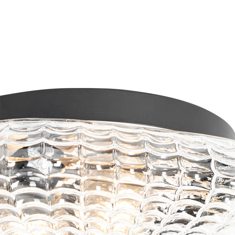 Bester Verkauf ❤️ QAZQA Klassische Deckenleuchte schwarz mit Klarglas 30 cm IP44 - Damian 🌟 5 Bester Verkauf ❤️ QAZQA Klassische Deckenleuchte schwarz mit Klarglas 30 cm IP44 - Damian 🌟 – Bild 5