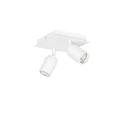 Brandneu 👏 QAZQA Professional Moderne badkamer spot wit vierkant 2-lichts IP44 - Ducha 😀 -Deckenleuchten Verkaufs-Shop 5429 105231 12