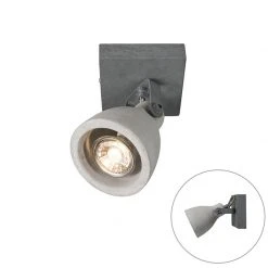 Bester Verkauf ✨ QAZQA Industriestrahler grau Beton 1-flammig - Creto ✨