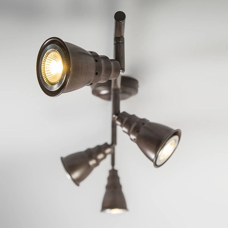 Bestes Angebot 😉 QAZQA Deckenstrahler rostbraun schwenk- und neigbar - Coney 4 😍 7 Bestes Angebot 😉 QAZQA Deckenstrahler rostbraun schwenk- und neigbar - Coney 4 😍 – Bild 7