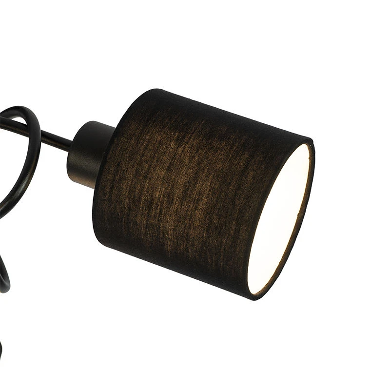 Budget 🔥 QAZQA Deckenfleck schwarz 3-Licht - Hetta ⭐ 2 Budget 🔥 QAZQA Deckenfleck schwarz 3-Licht - Hetta ⭐ – Bild 2