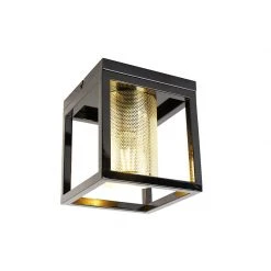 Bestes Angebot 👏 QAZQA Industrielle Deckenlampe schwarz mit Gold - Cage Tess 🤩