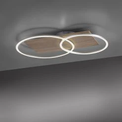 Bestes Angebot ❤️ Paul Neuhaus Deckenleuchte Holz rund inkl. LED 2-flammig mit Fernbedienung - Ajdin ✨ -Deckenleuchten Verkaufs-Shop 5472 105299 9