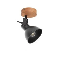 Brandneu 🎁 QAZQA Industrie-Spot schwarz mit Holz neigbar - Tommy 🎉 25 Brandneu 🎁 QAZQA Industrie-Spot schwarz mit Holz neigbar - Tommy 🎉 -Deckenleuchten Verkaufs-Shop 5476 105643 12