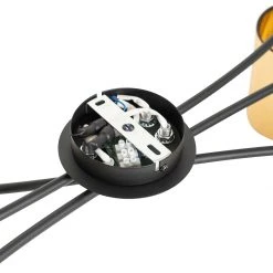 Neu ✨ QAZQA Moderne plafondlamp zwart met goud 6-lichts - Lofty 🎁 -Deckenleuchten Verkaufs-Shop 5482 105426 10