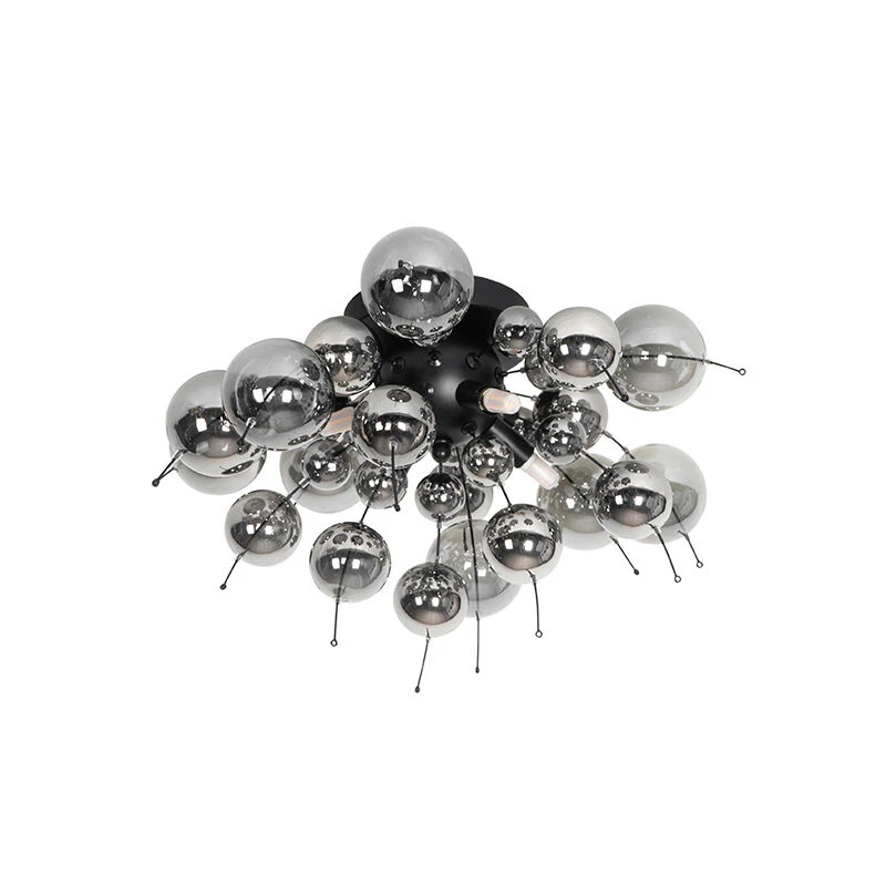 Bestes Angebot 🛒 QAZQA Deckenleuchte schwarz mit Rauchglas 50 cm 4-flammig - Explode 🧨 12 Bestes Angebot 🛒 QAZQA Deckenleuchte schwarz mit Rauchglas 50 cm 4-flammig - Explode 🧨 – Bild 12