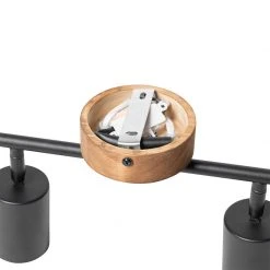 Bestpreis ✔️ QAZQA Industriële spot zwart met hout kantelbaar 2-lichts - Jeana 🌟 -Deckenleuchten Verkaufs-Shop 5495 105641 10