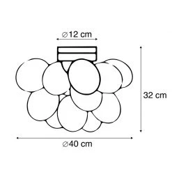 Rabatt 👏 QAZQA Design Deckenleuchte schwarz mit Braunglas 4 Lampen - Uvas 🌟 -Deckenleuchten Verkaufs-Shop 5503 102343 3