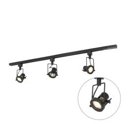 Besorgen ❤️ QAZQA Schienensystem mit 3 Spots 1-phasig schwarz - Sulux 🔥