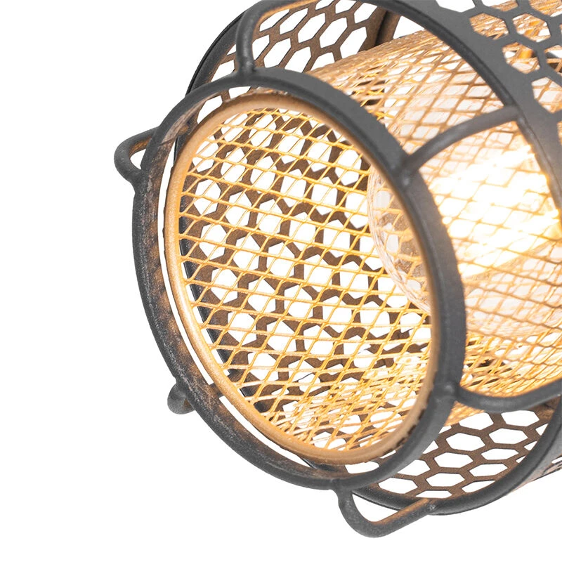 Schlussverkauf ⌛ QAZQA Design-Deckenleuchte Schwarz mit Gold 3-flammig - Noud 🌟 3 Schlussverkauf ⌛ QAZQA Design-Deckenleuchte Schwarz mit Gold 3-flammig - Noud 🌟 – Bild 3