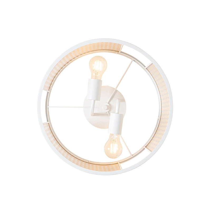 Budget 🎁 QAZQA Retro-Deckenleuchte weiß mit Rattan 40 cm - Akira 🔔 11 Budget 🎁 QAZQA Retro-Deckenleuchte weiß mit Rattan 40 cm - Akira 🔔 – Bild 11