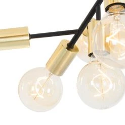 Blitzangebot ⌛ QAZQA Moderne Deckenlampe Schwarz mit Gold 12 Lichter - Juul 👏 -Deckenleuchten Verkaufs-Shop 5528 104776 4