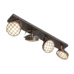 Rabatt 👏 QAZQA Vintage Fleck rostbraun länglich 4-flammig - Tamina 🎁 -Deckenleuchten Verkaufs-Shop 5551 104429 8