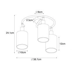 Bester Verkauf 🎁 QAZQA Moderne plafondlamp zwart met goud 3-lichts - Lofty ✔️ -Deckenleuchten Verkaufs-Shop 5551 105424 3