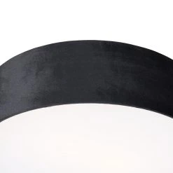 Bestes Angebot ⌛ QAZQA Deckenleuchte schwarz 40 cm mit goldener Innenseite - Drum 🛒 -Deckenleuchten Verkaufs-Shop 5563 105481 2