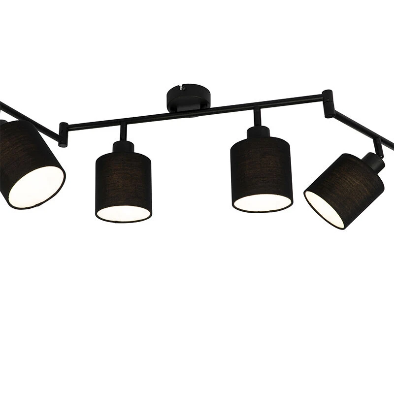 Aktion ✨ QAZQA Modernes Spotschwarz 6-Licht verstellbar - Hetta 👏 2 Aktion ✨ QAZQA Modernes Spotschwarz 6-Licht verstellbar - Hetta 👏 – Bild 2